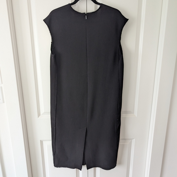 Tibi Black Melee Crepe V-Neck Dress With Organza Lining, 2 - Picture 11 of 14